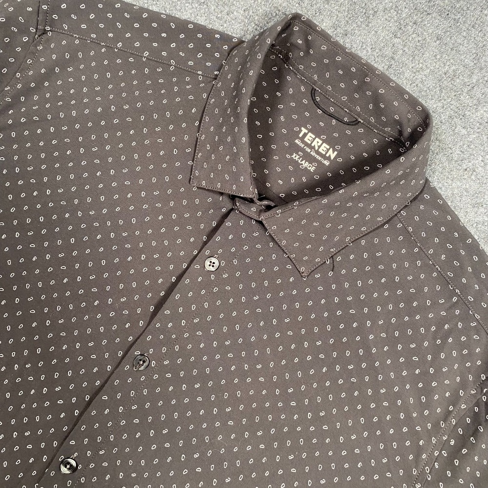 TEREN Shirt Mens XXL Gray Daily Driver Stretch‎ Button Down Long Sleeve